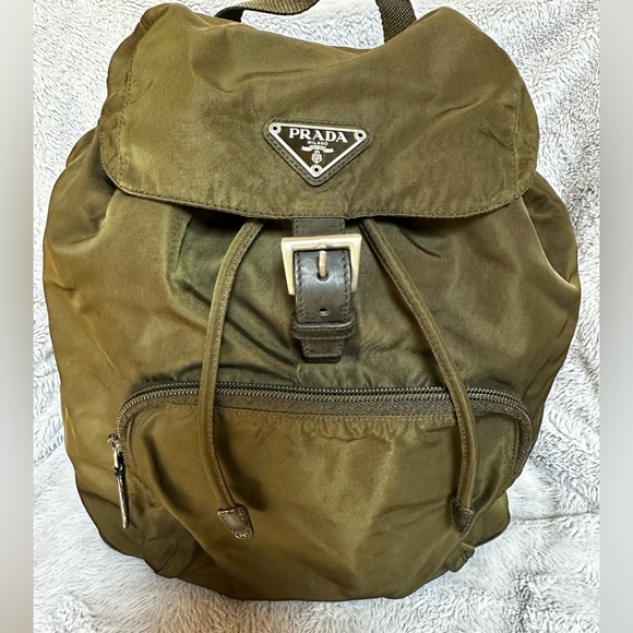 Prada Handbags - Prada Green Tessuto Nylon Backpack